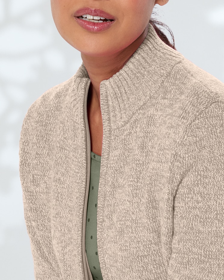 Bayside Cotton Zip-Front Cardigan image number 3