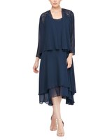 S.L. Fashions Sequin Beaded Shoulder Jacket Dress thumbnail number 1