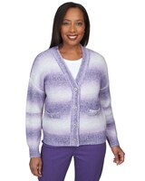 Alfred Dunner® Point Of View Ombre Cardigan with Flower Buttons thumbnail number 1