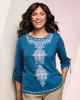 Center Embroidery Tee by Alfred Dunner thumbnail number 1