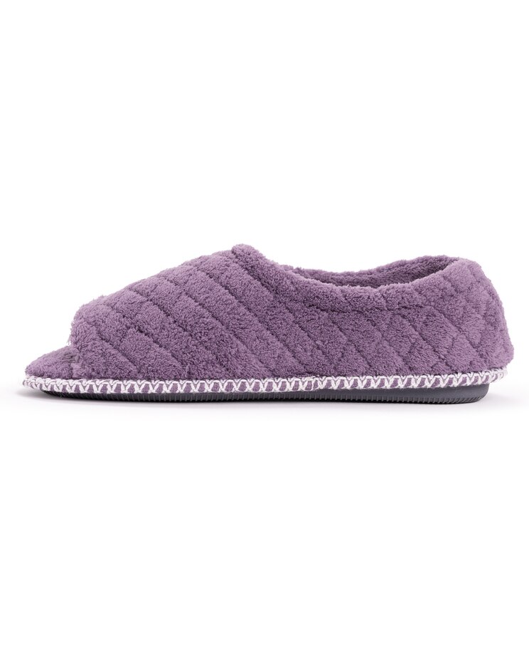 MUK LUKS® Women's Marylou Micro Chenille Quilt Velcro Slide Slippers image number 5
