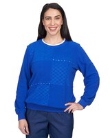Alfred Dunner® Spliced Quilted Pull On Crew Neck thumbnail number 1