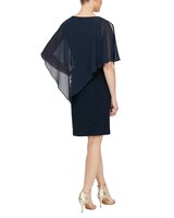 S.L. Fashions Beaded Chiffon Overlay Sheath Dress thumbnail number 2