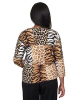 Alfred Dunner® Split Neck Animal Patch Top thumbnail number 5