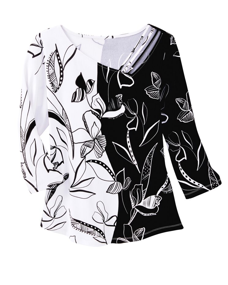 Alfred Dunner Abstract Floral Print Top image number 1