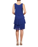 S.L. Fashions Sleeveless Tulip Tiered Dress with Barrel Pins at Shoulder thumbnail number 3