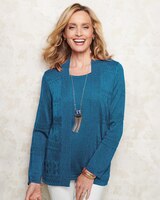Shimmer Pointelle Sweater Set thumbnail number 1