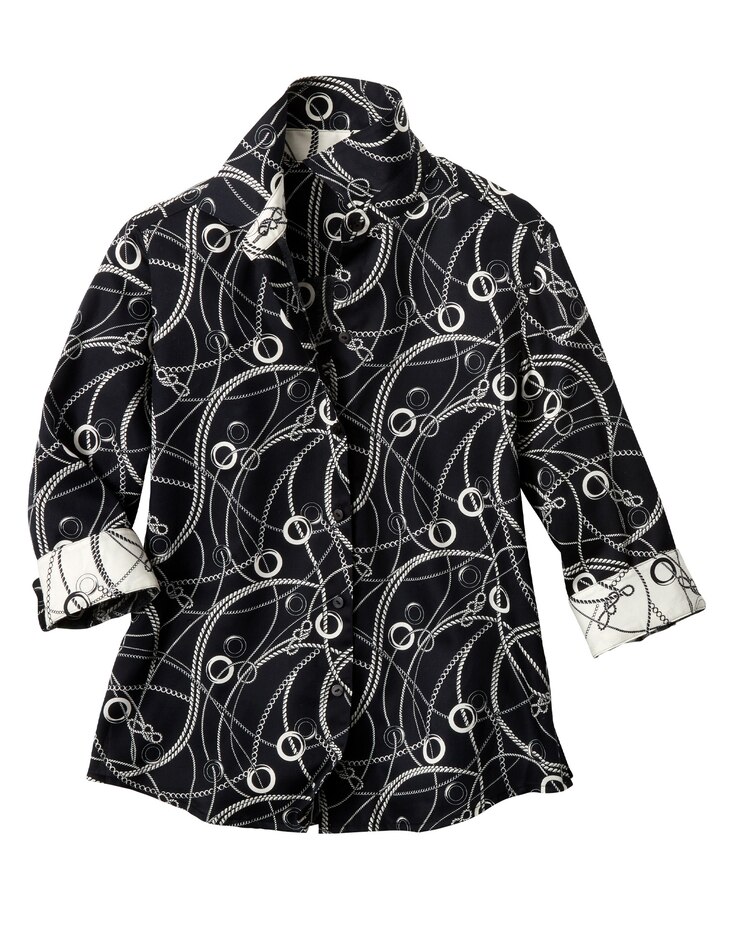 Foxcroft Charmed Print Shirt image number 1