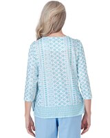 Alfred Dunner® Hyannisport Square Neck Geometric Border Top thumbnail number 2