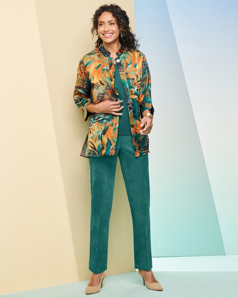 Rainforest Burnout Shirt & Slimtacular Stretch Microsuede Pants