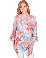 Ruby Rd® Patio Party Knit Puff Floral Top thumbnail number 1