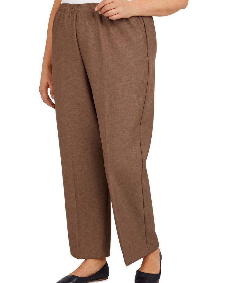 Alfred Dunner Classic Pull-On Textured Proportioned Straight Leg Pants image number 3