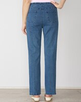 Slimtacular® Straight Leg Pull-On Denim Jeans thumbnail number 3