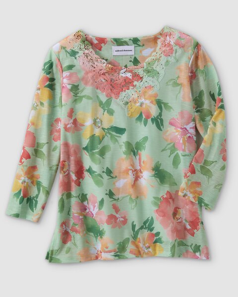Alfred Dunner Watercolor Floral Tee