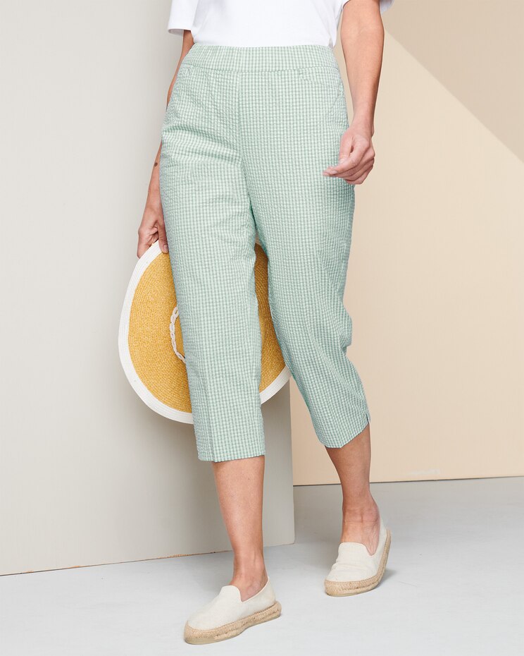 Seersucker Check Capris image number 1