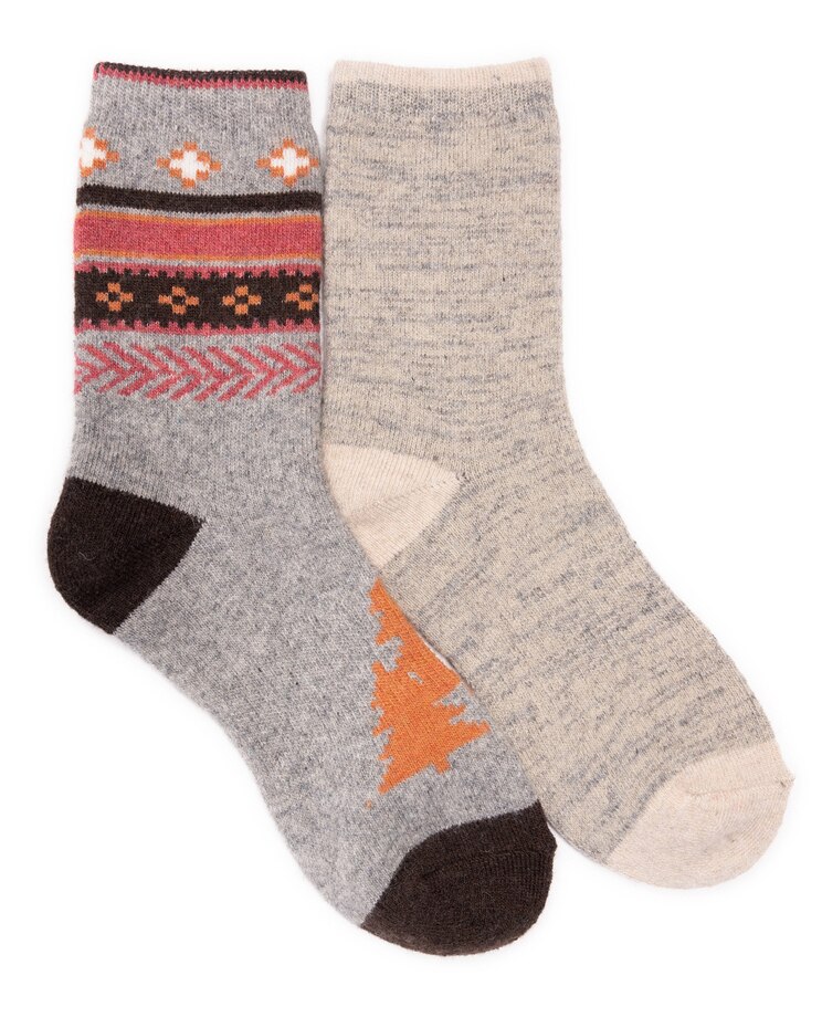MUK LUKS® Women's 6" Wool Socks 2 Pair Packs Socks image number 1