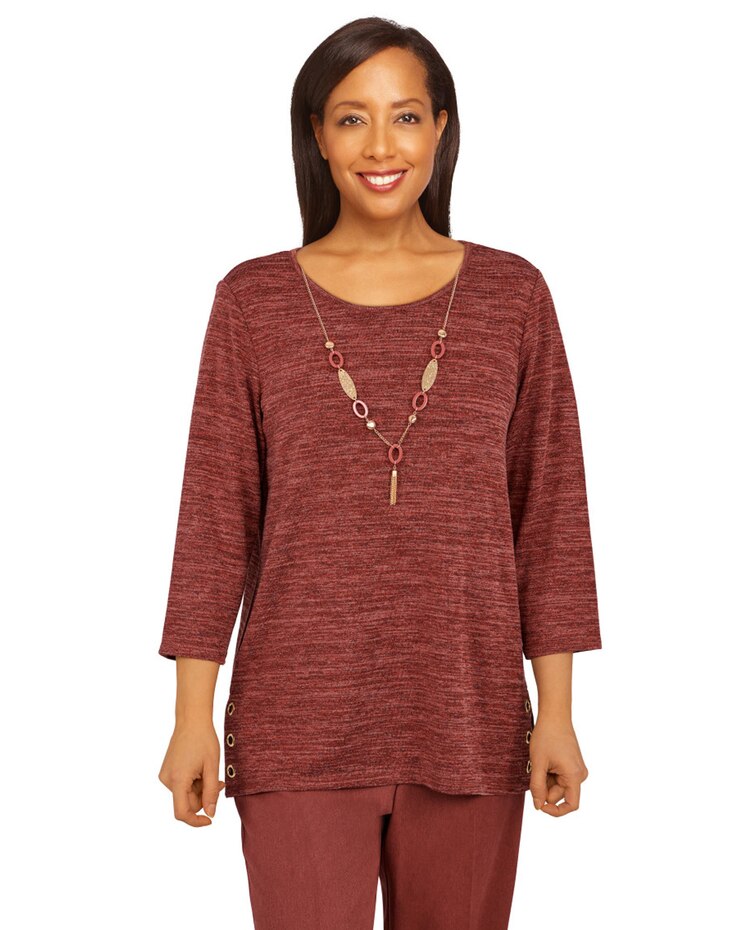 Alfred Dunner® Sorrento Mélange Knit Top image number 1