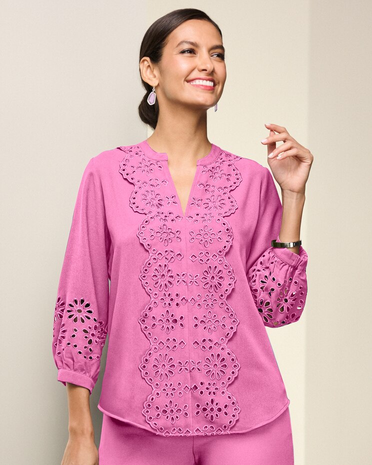 Eyelet Trim Tunic image number 1