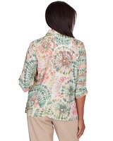 Alfred Dunner® Tuscan Sunset Sunset Tie Dye Button Down Blouse thumbnail number 2