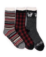 MUK LUKS® Women's 3Pk Tall Cozy Lined Lounge Socks Socks thumbnail number 1