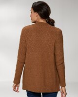 Mixed-Stitch Long Cardigan thumbnail number 2