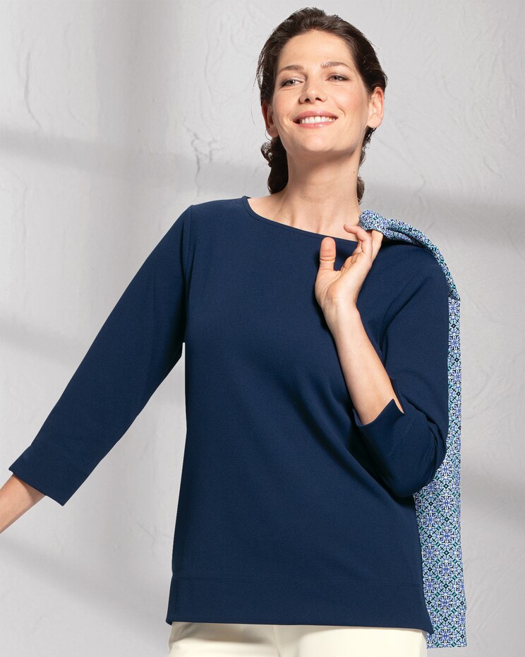 Norm Thompson™ Travel Knit Three-Quarter-Sleeve Tee image number 1