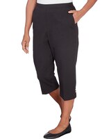 Alfred Dunner® Pull On Button Hem Twill Capri Pant thumbnail number 3