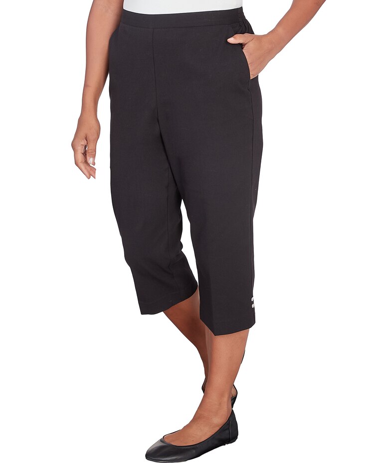 Alfred Dunner® Pull On Button Hem Twill Capri Pant image number 3