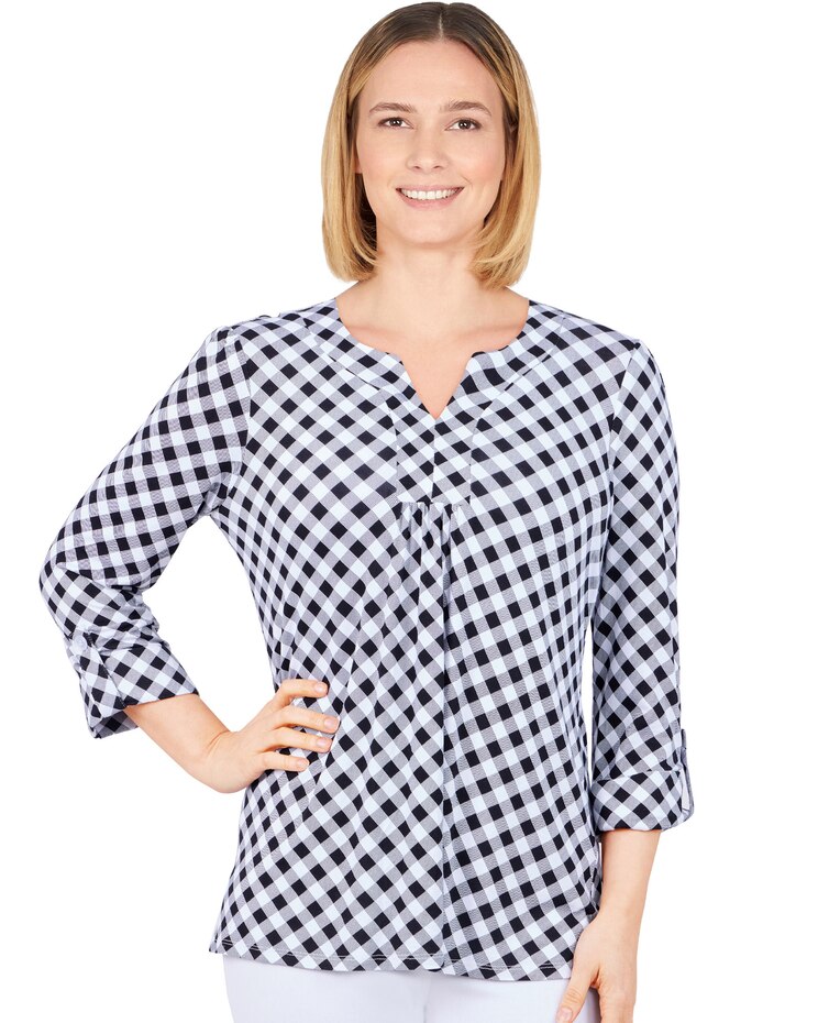 Ruby Rd® Gingham Print Top image number 1
