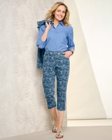 Printed Denim Capri thumbnail number 2