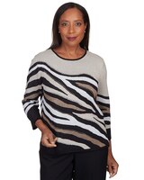 Alfred Dunner® Classics Animal Jacquard Beaded Top thumbnail number 1