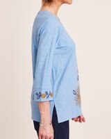 Alfred Dunner® Moody Blues Floral Embroidery Top thumbnail number 3