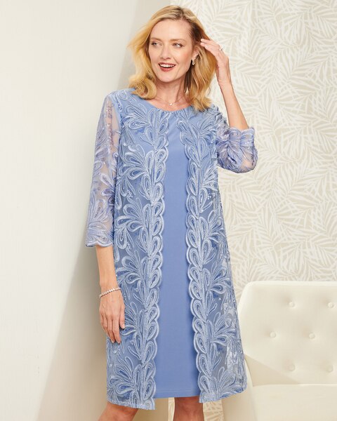Alex Evenings Embroidered Soutache Jacket Dress