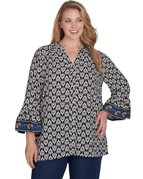 Ruby Rd® New And Now Woven Ikat Border Top