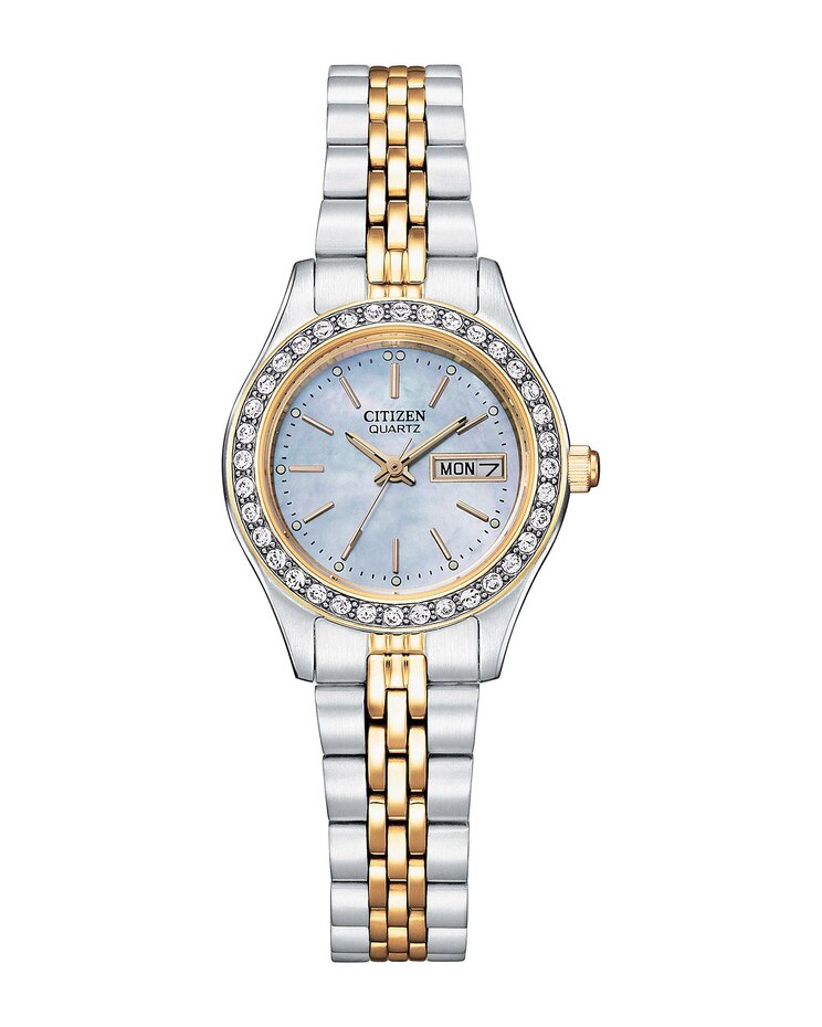 Citizen Quartz Crystal Accent Two-Tone Watch image number 1