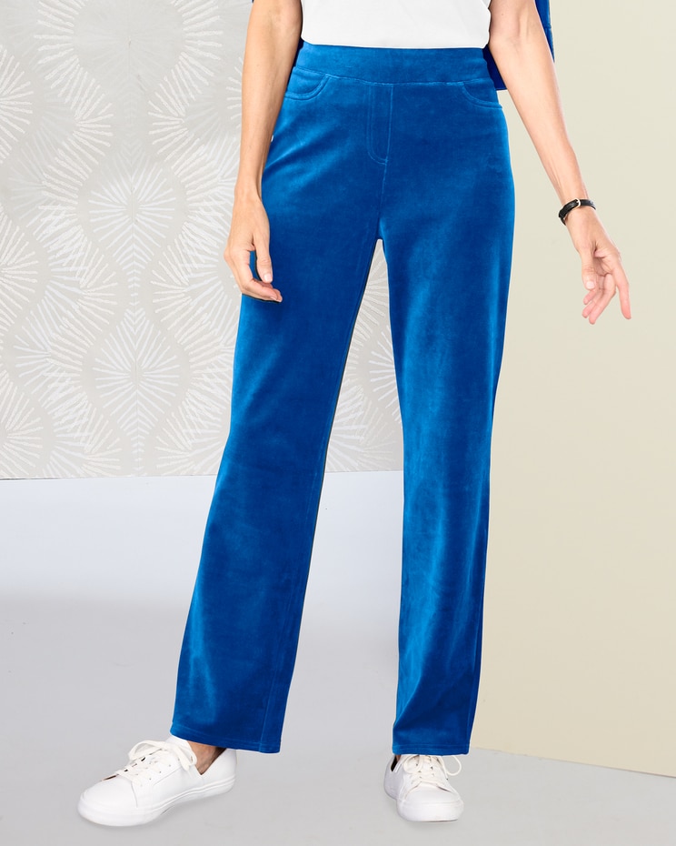 Everyday Velour Straight Leg Pull-On Pants image number 1
