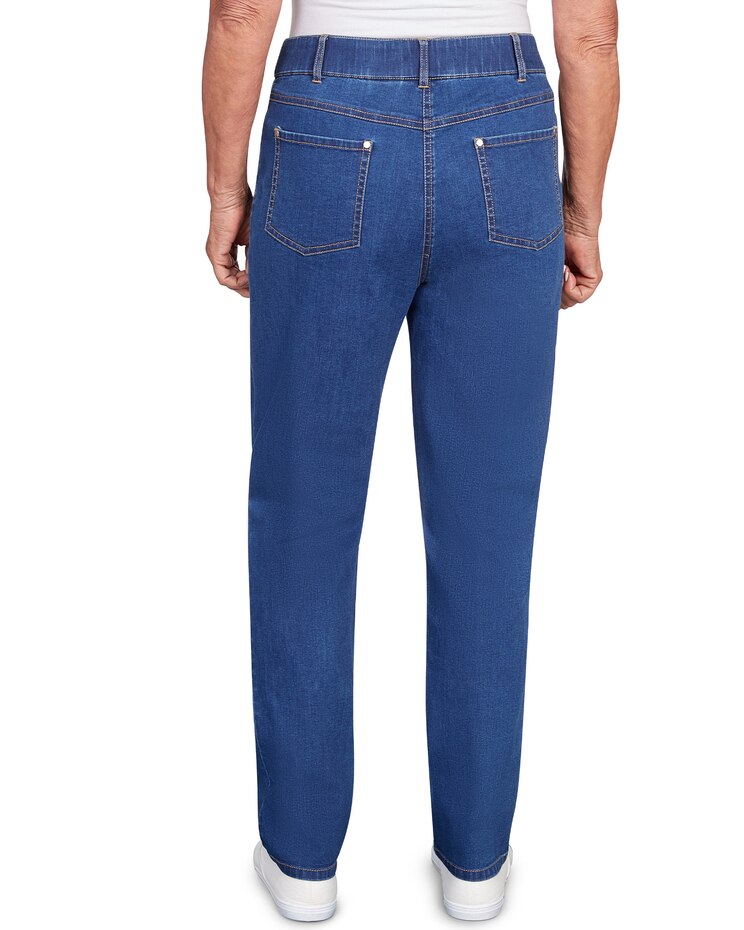 Alfred Dunner® In Full Bloom Dark Wash Denim Average Length Pant image number 2