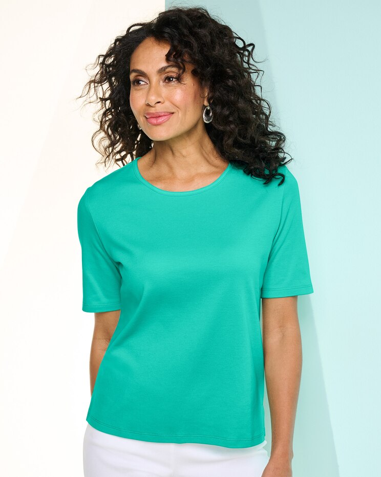 Essential Jewel Neck Short Sleeve Tee image number 1
