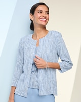 Three-Quarter-Sleeve Printed Jacquard Twinset by Alex Evenings thumbnail number 1