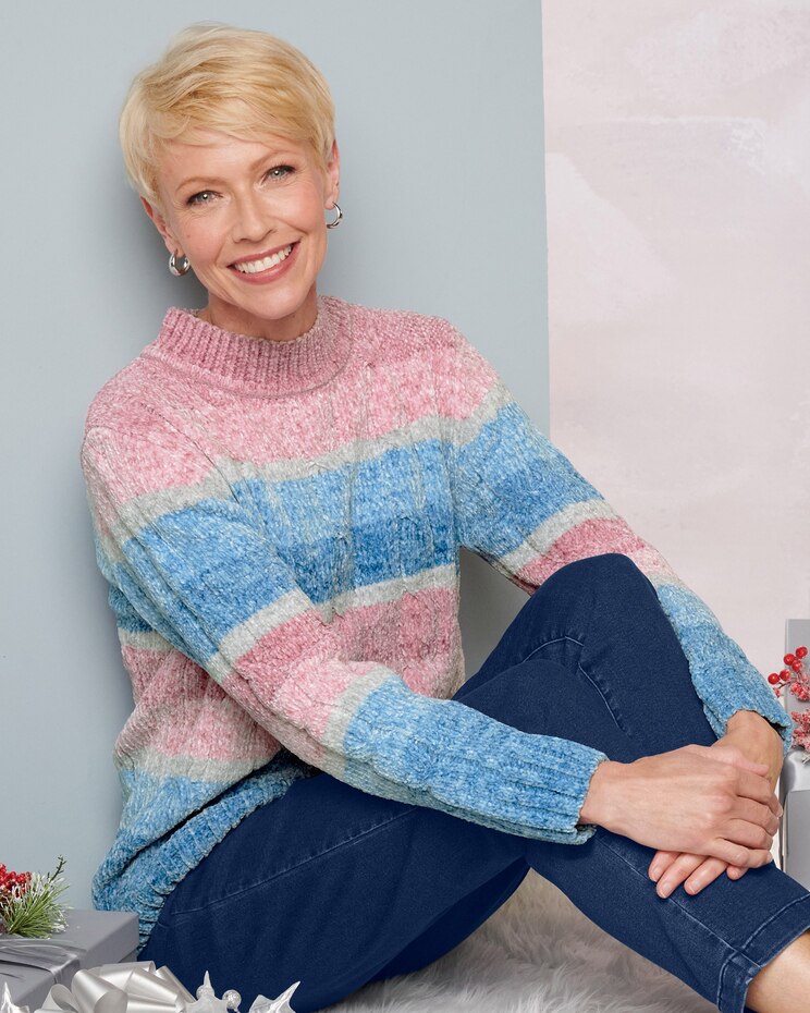 Alfred Dunner Chenille Stripe Sweater image number 1