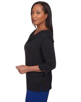 Alfred Dunner® Downtown Vibe Shimmery Cowl Neck Top thumbnail number 4