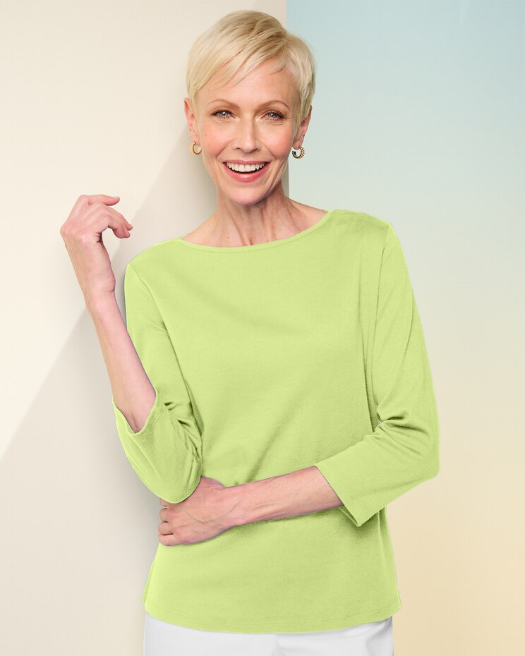 Essential Boatneck 3/4 Sleeve Tee image number 1