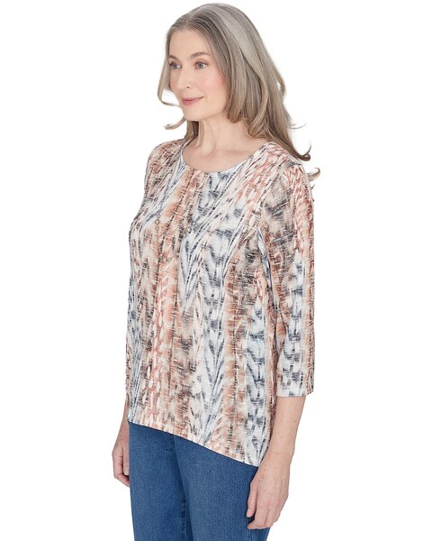 Alfred Dunner® Classics Vertical Animal Print Top With Necklace