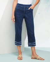 Slimtacular® Dream Jean Fringe Capri thumbnail number 1