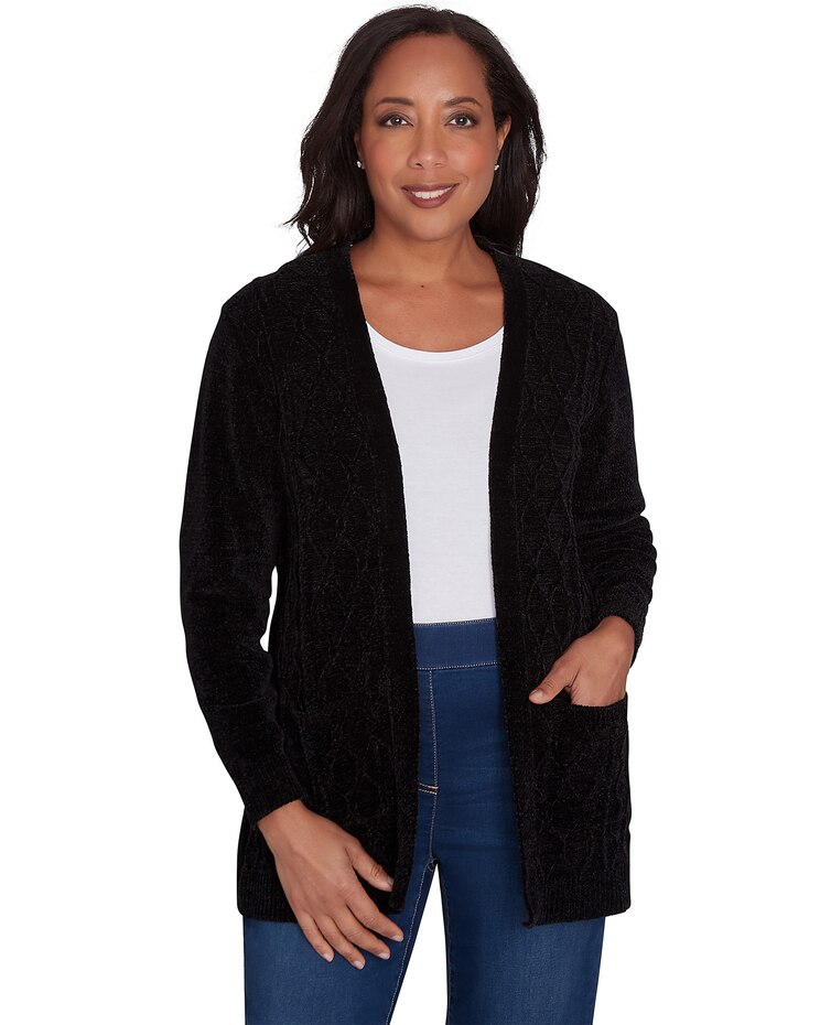 Alfred Dunner® Classics Chenille Cardigan with Pockets image number 1