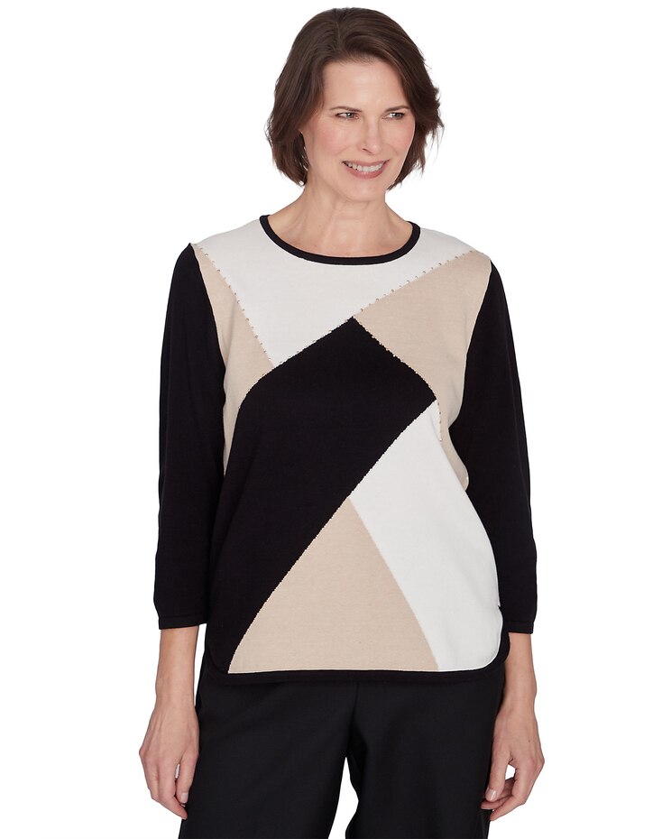 Alfred Dunner® Classics Colorblock Beaded Top image number 1