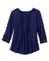 Pintuck Lace Tee thumbnail number 3