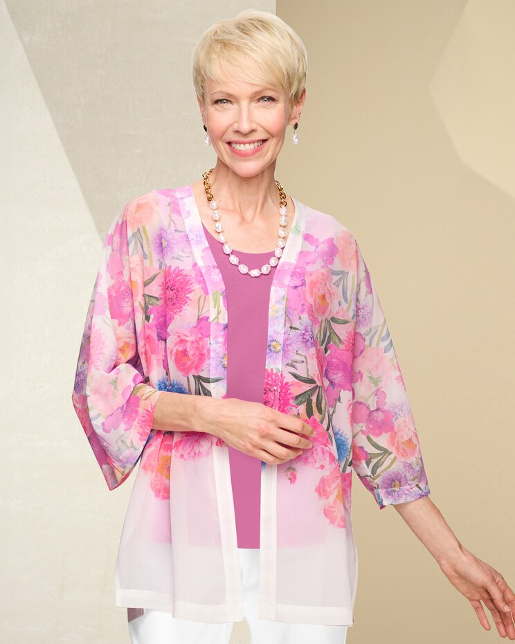 Floral Border Kimono image number 1