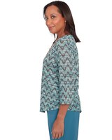 Alfred Dunner® Sedona Sky Novelty Space Dye Top With Necklace thumbnail number 4