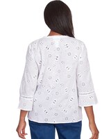 Alfred Dunner® In Full Bloom Butterfly Eyelet Button Front Shirt thumbnail number 2